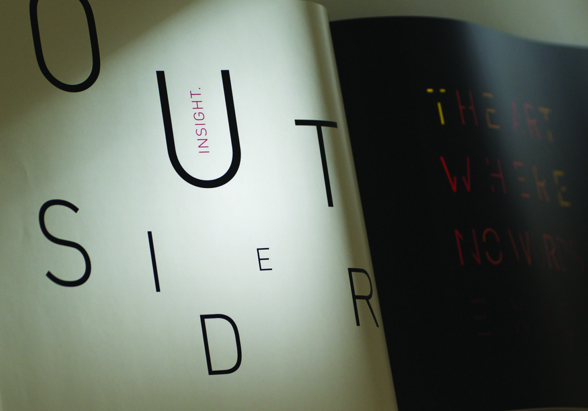 ThisAbility_outsiderinsight shows typographic art of the line "Outsiders. Insight."