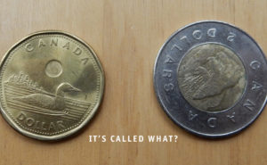 It's Called What featured image shows a Canadian dollar and 2 dollar coin side by side